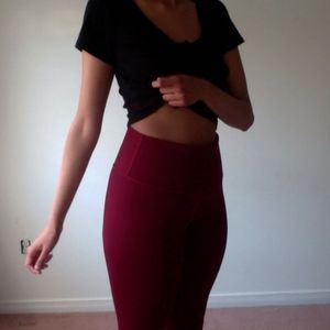 NWOT Lululemon Red Wunder Under High Rise Leggings